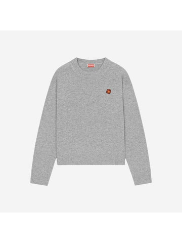 Paris Merino Wool Jumper Knit Top Misty Grey - KENZO - BALAAN 1