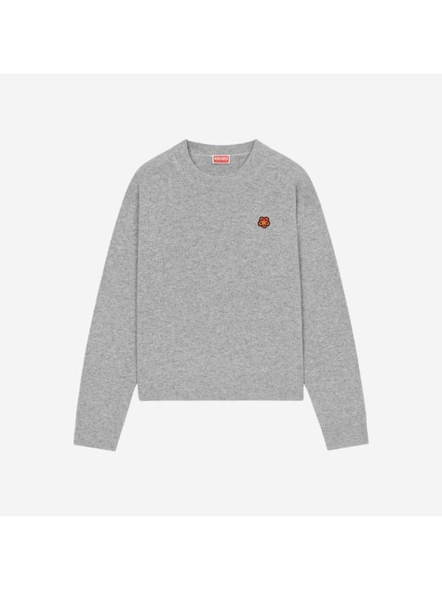 Paris Merino Wool Jumper Knit Top Misty Grey - KENZO - BALAAN 1