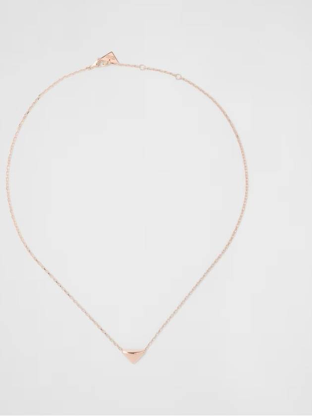 Eternal Gold Mini Triangle Pendant Necklace Pink Gold Rose Boutique 1JCA362FPDF0XEG - PRADA - BALAAN 3