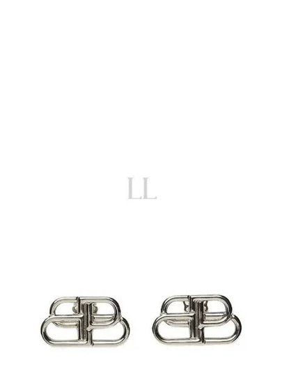 BB Logo Stud Earrings Silver - BALENCIAGA - BALAAN 2