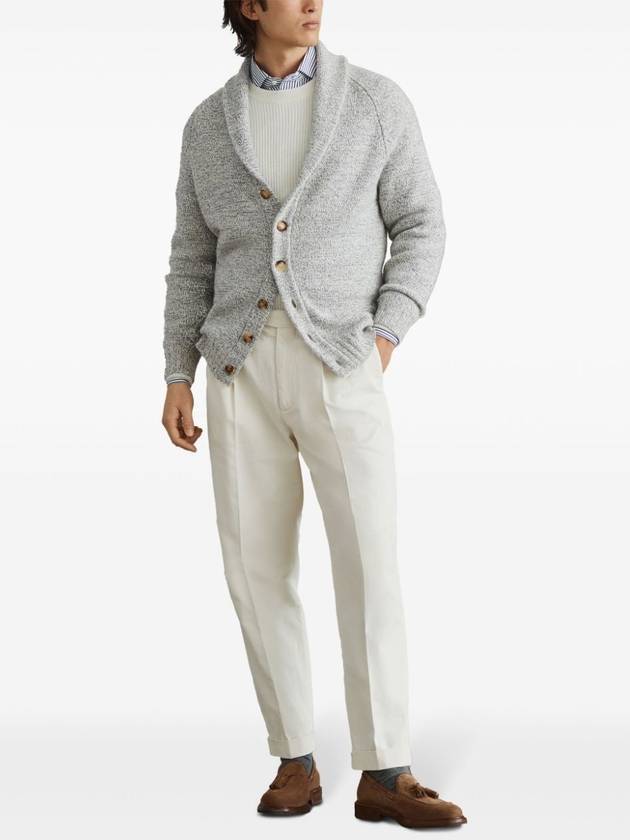 Double Play Tabbed Waistband Cotton Straight Pants Offwhite - BRUNELLO CUCINELLI - BALAAN 3