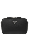 Brique Saffiano Leather Cross Bag Black - PRADA - BALAAN 2