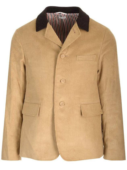 Corduroy Button Up Cutaway Jacket Beige - THOM BROWNE - BALAAN 2