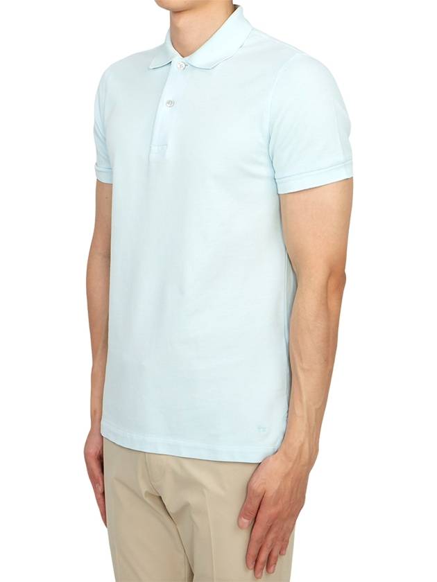 Men's Classic Tennis Short Sleeve Polo Shirt Light Blue - TOM FORD - BALAAN 5