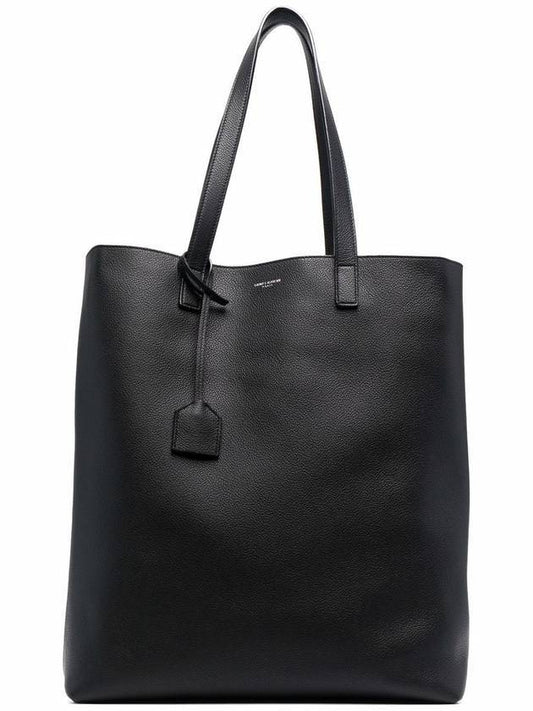 Grained Leather Bold Shopping Shoulder Bag Black - SAINT LAURENT - BALAAN 1