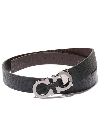 Reversible Gancini Belt Black Hickory - SALVATORE FERRAGAMO - BALAAN 2