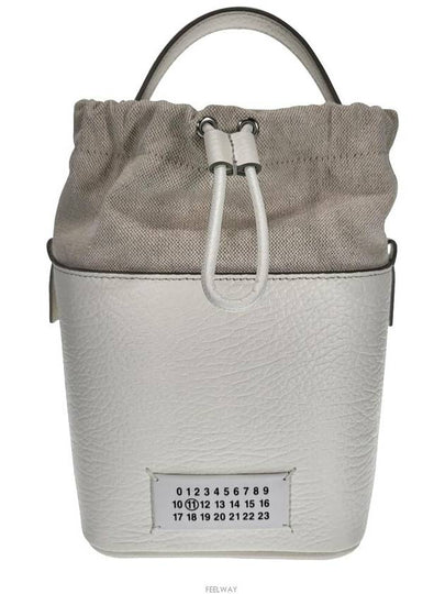 5AC Number Logo Texture Leather Bucket Bag Ivory - MAISON MARGIELA - BALAAN 2