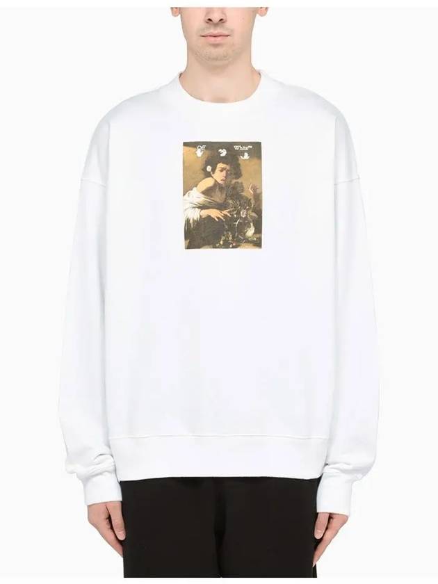 Men's Caravaggio Logo Sweatshirt Sweatshirt White - OFF WHITE - BALAAN.