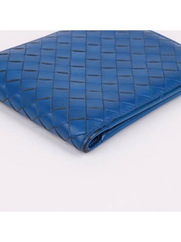 Intrecciato blue leather bifold wallet - BOTTEGA VENETA - BALAAN 7