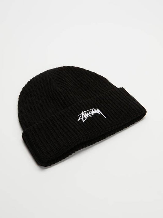 Logo Stock Cuff Beanie Black - STUSSY - BALAAN 2