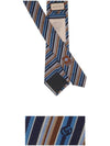 GG Logo Striped Silk Tie Navy Beige - GUCCI - BALAAN 4