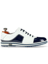 Men's Leather Spikeless Padua Blue White - LAMBDA - BALAAN 1