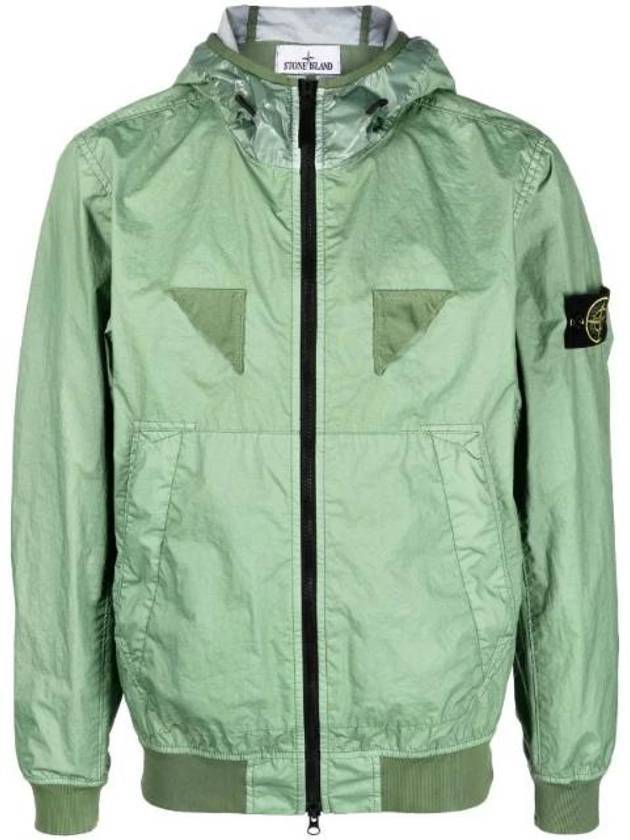 Wappen Patch Nylon Hooded  Jacket Green - STONE ISLAND - BALAAN 1