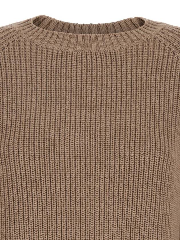 Brown Knit Crewneck Sweater In Cotton And Cashmere Blend Woman - P.A.R.O.S.H. - BALAAN 3