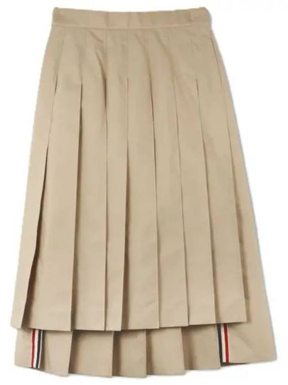 Classic Typewriter Midi Pleated Skirt Khaki - THOM BROWNE - BALAAN 2