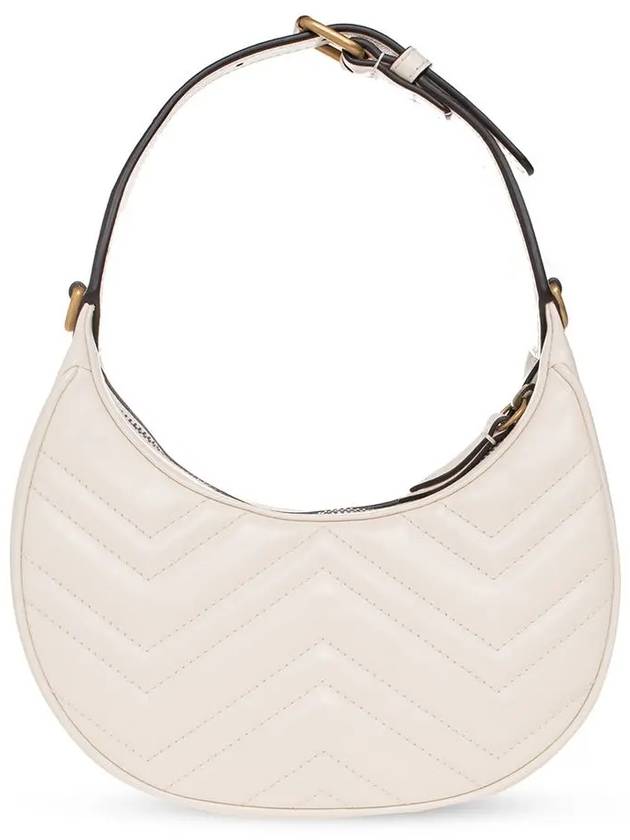 GG Marmont Half Moon Mini Bag White - GUCCI - BALAAN 4