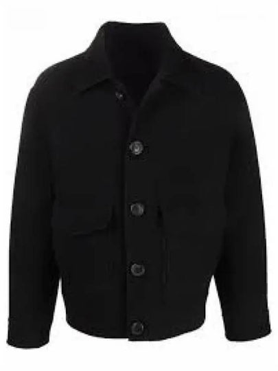 Boxy Fit Double Face Jacket Black - AMI - BALAAN 2