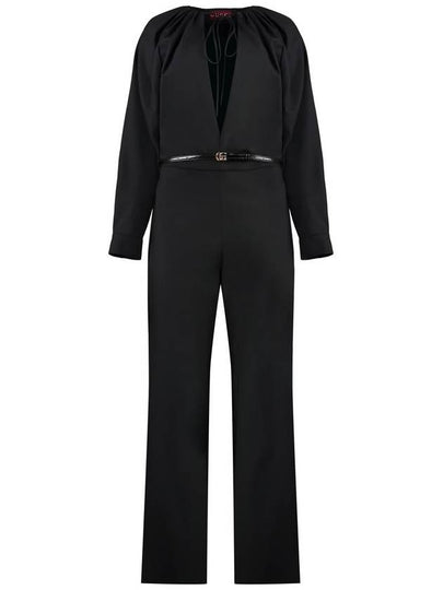 Keyhole Neck Jumpsuit Black - GUCCI - BALAAN 2