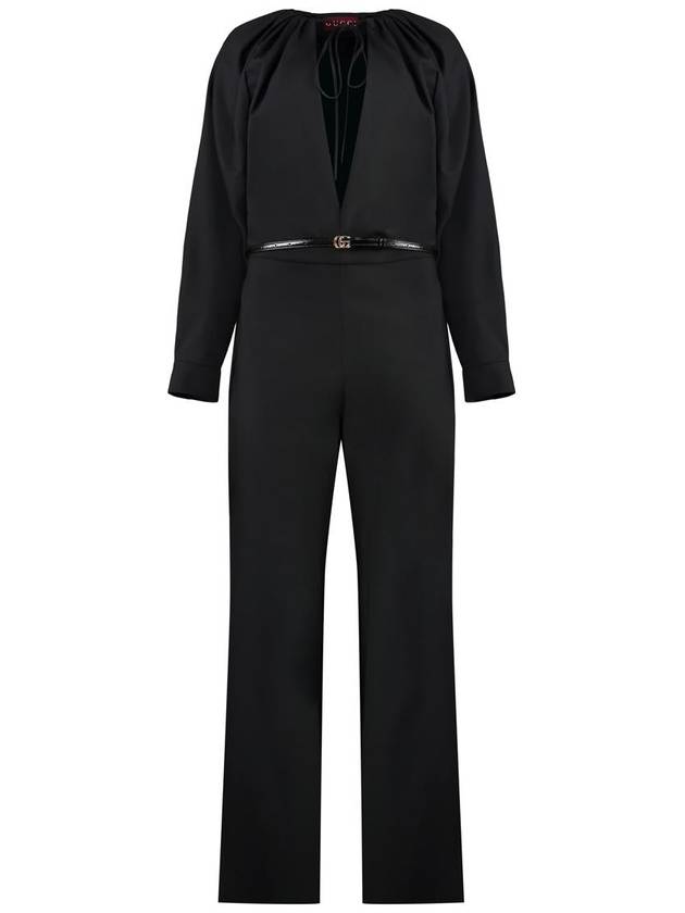 Keyhole Neck Jumpsuit Black - GUCCI - BALAAN 2