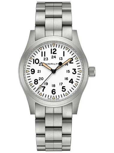 Khaki Field Mechanical 42mm Stainless Steel Watch White - HAMILTON - BALAAN 1