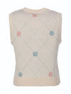 Flee diamond pattern knit vest MK3SV020BEG - P_LABEL - BALAAN 3