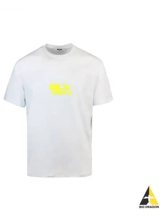 Graffiti Logo Print Cotton Short Sleeve T-Shirt White - MSGM - BALAAN 2