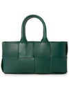 East West Arco Mini Tote Bag Emerald Green - BOTTEGA VENETA - BALAAN 4