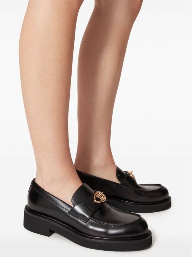 V Logo Locker Loafers Black - VALENTINO - BALAAN 3