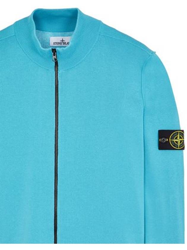 Soft Cotton Knit Zip-Up Jacket Blue - STONE ISLAND - BALAAN 5