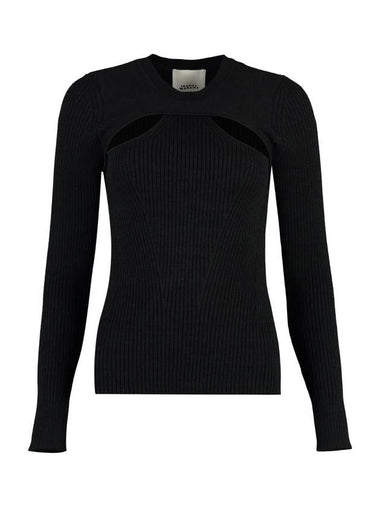 Women's Zana Merino Wool Knit Top Black - ISABEL MARANT - BALAAN 1