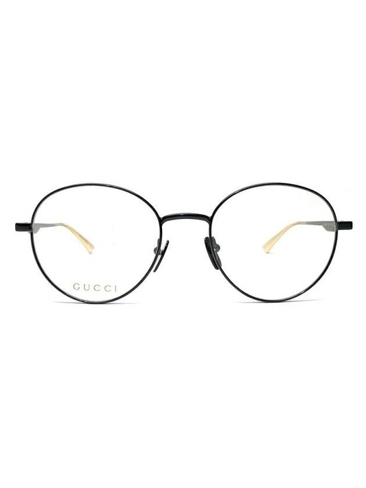 Eyewear Round Metal Glasses Frame Black Gold - GUCCI - BALAAN 1