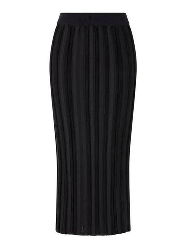 Women s Metallic Ribbed Skirt Black 271910 - EMPORIO ARMANI - BALAAN 1