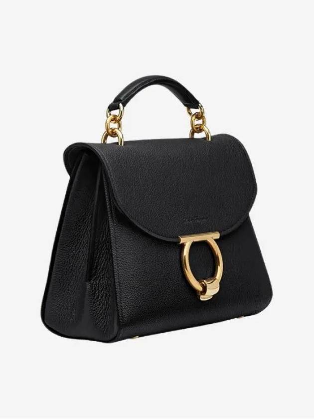 Gancini Small Tote Bag Black - SALVATORE FERRAGAMO - BALAAN 3