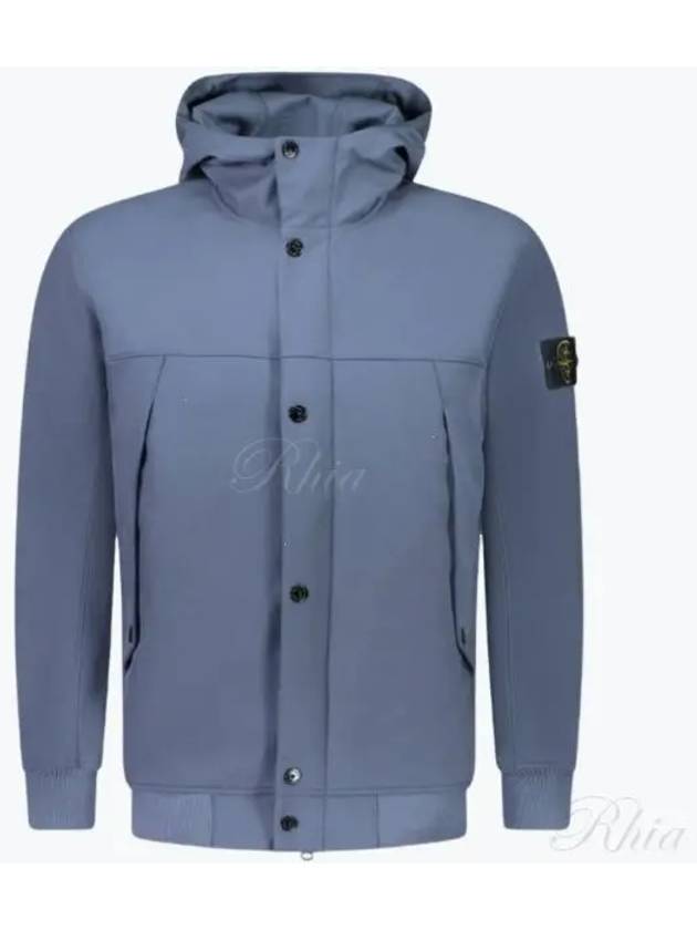 Light Soft Shell R E Dye Technology In Recycled Polyester Hooded Jacket Avio Blue - STONE ISLAND - BALAAN 2