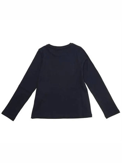 Kids Embroidered Logo Long Sleeve T Shirt Navy - CHLOE - BALAAN 2