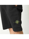 Fleece Bermuda Shorts Black - STONE ISLAND - BALAAN 8