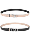 Reversible Gancini Leather Belt Black New Bisque - SALVATORE FERRAGAMO - BALAAN 10