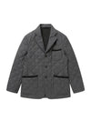 Wool Quilted Blazer Jacket Grey - SOLEW - BALAAN 1