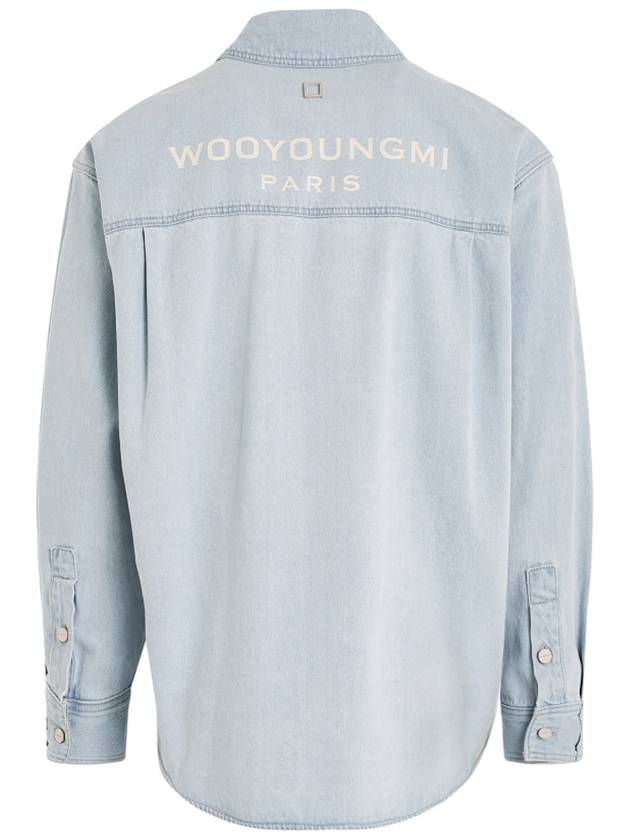 Back Logo Denim Cotton Long Sleeve Shirt Blue - WOOYOUNGMI - BALAAN 2