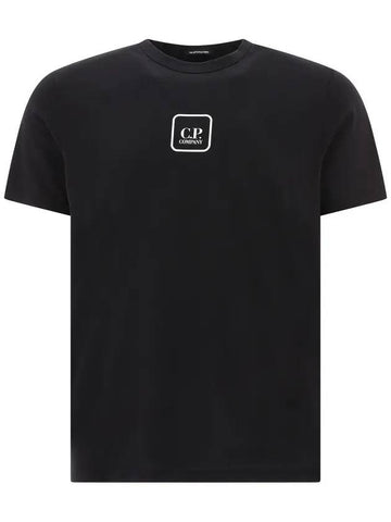 Metropolis Graphic Short Sleeve T-Shirt Black - CP COMPANY - BALAAN.