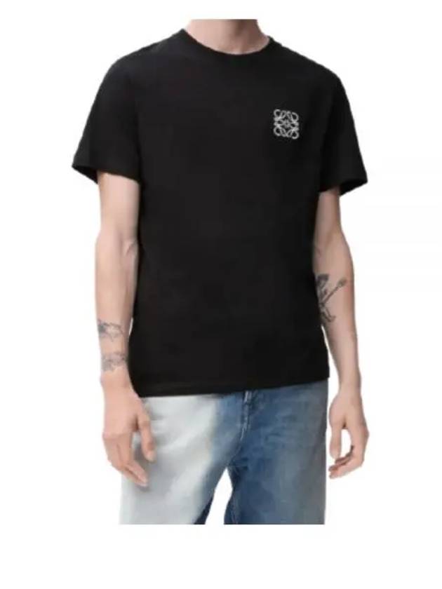 Anagram Crew Neck Cotton Short Sleeve T-Shirt Black - LOEWE - BALAAN 2