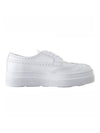 Lace-Up Leather Low Top Sneakers White - PRADA - BALAAN 1