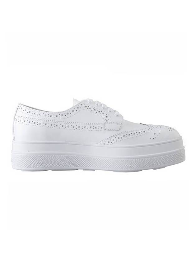 Lace-Up Leather Low Top Sneakers White - PRADA - BALAAN 1