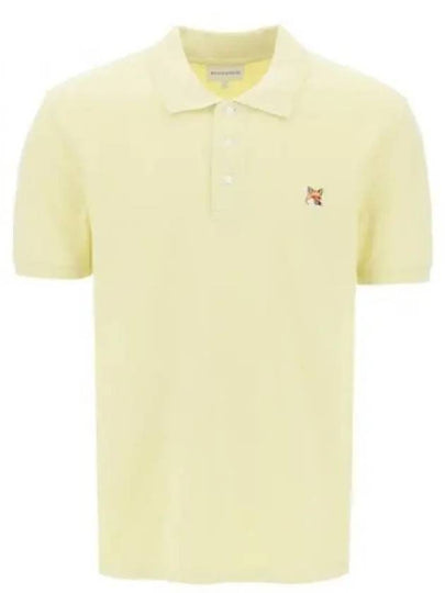 Fox Head Patch Cotton Polo Shirt Yellow - MAISON KITSUNE - BALAAN 2