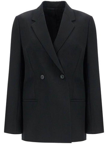 black double-breasted loose blazer - TOTEME - BALAAN 1