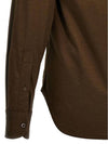 Silk Cotton Long Sleeve Shirt Brown - TOM FORD - BALAAN 5