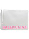 logo clutch bag white - BALENCIAGA - BALAAN.