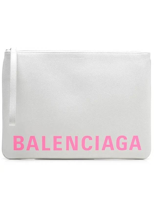 logo clutch bag white - BALENCIAGA - BALAAN.
