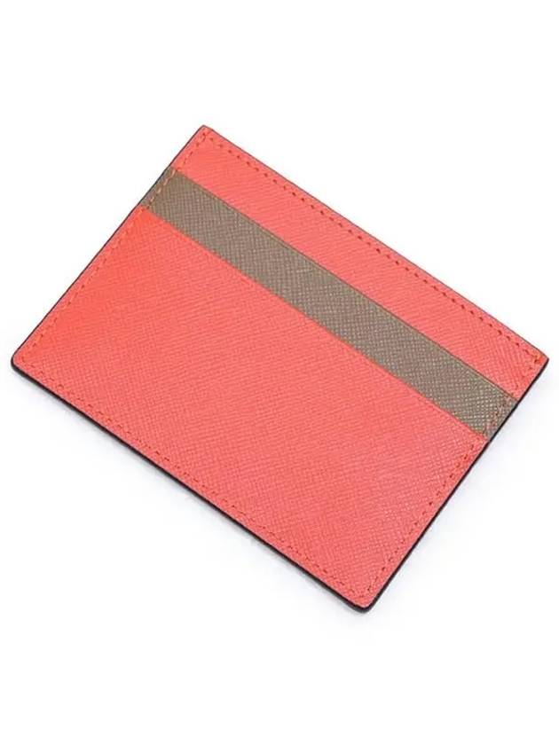 Bicolor Leather Card Wallet Red - MARNI - BALAAN 5