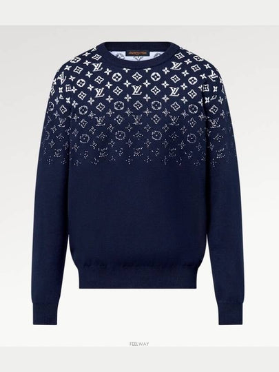 Gradient Cotton Crew Neck Knit Top Navy - LOUIS VUITTON - BALAAN 2